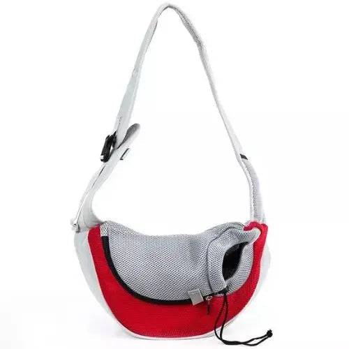 Red Light Grey Pet Puppy Carrier Outdoor Travel Dog Shoulder Bag Mesh Oxford Single Comfort Sling Handbag Tote Pouch