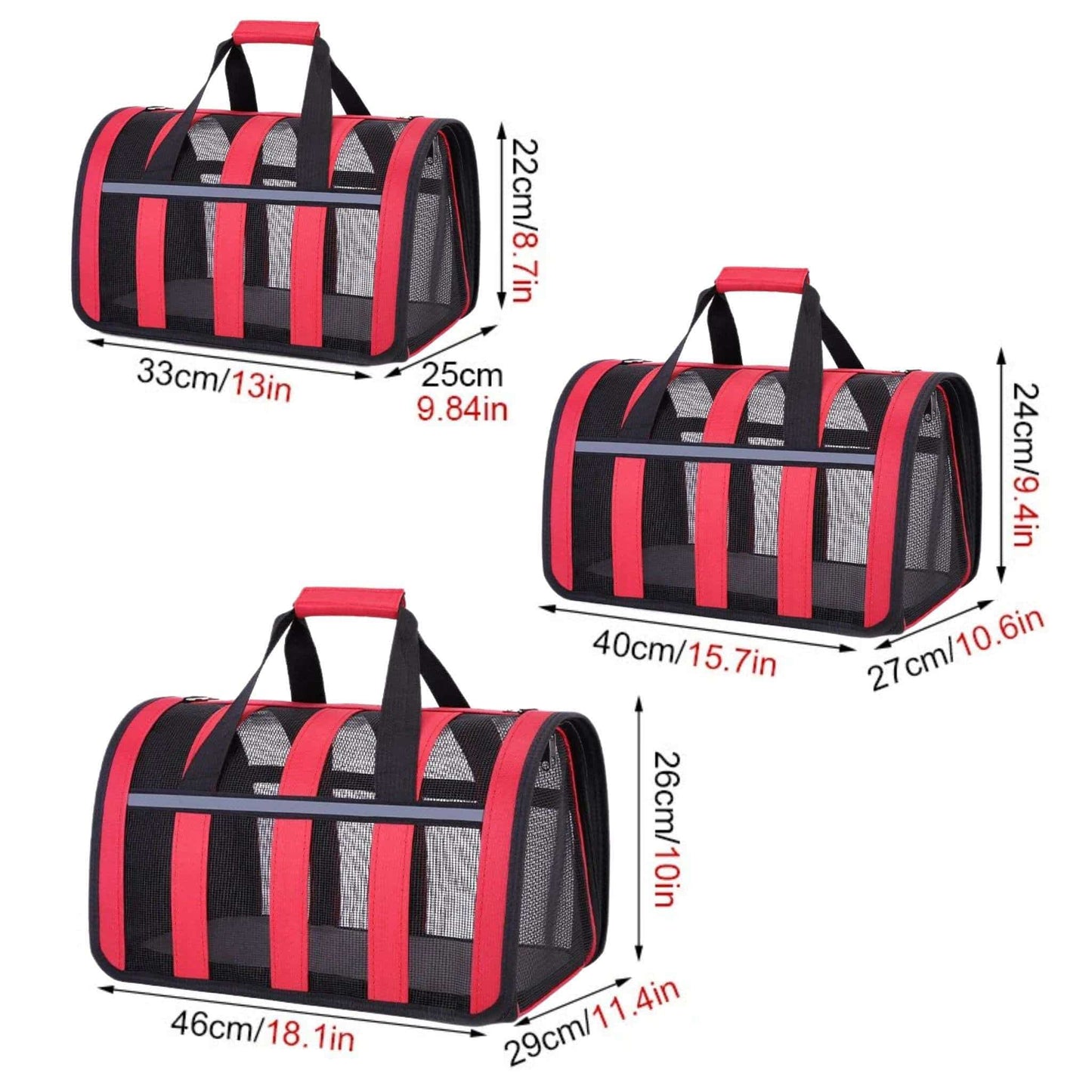 Red Pet Carrying Bag Large Capacity Portable Breathable Shoulder Bag For Outdoor Use Suitable For All Seasons