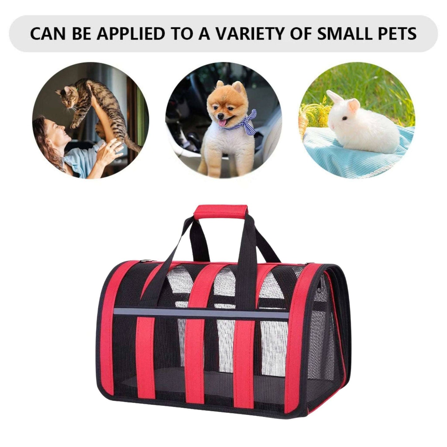 Red Pet Carrying Bag Large Capacity Portable Breathable Shoulder Bag For Outdoor Use Suitable For All Seasons