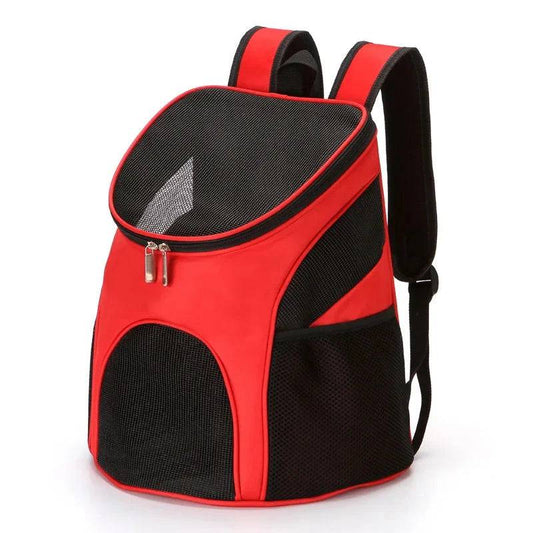 Red Portable Foldable Mesh Pet Carrier Dog Backpack Breathable Bag Cat Large Capacity Outdoor Travel Carrier Double Shoulder Bag