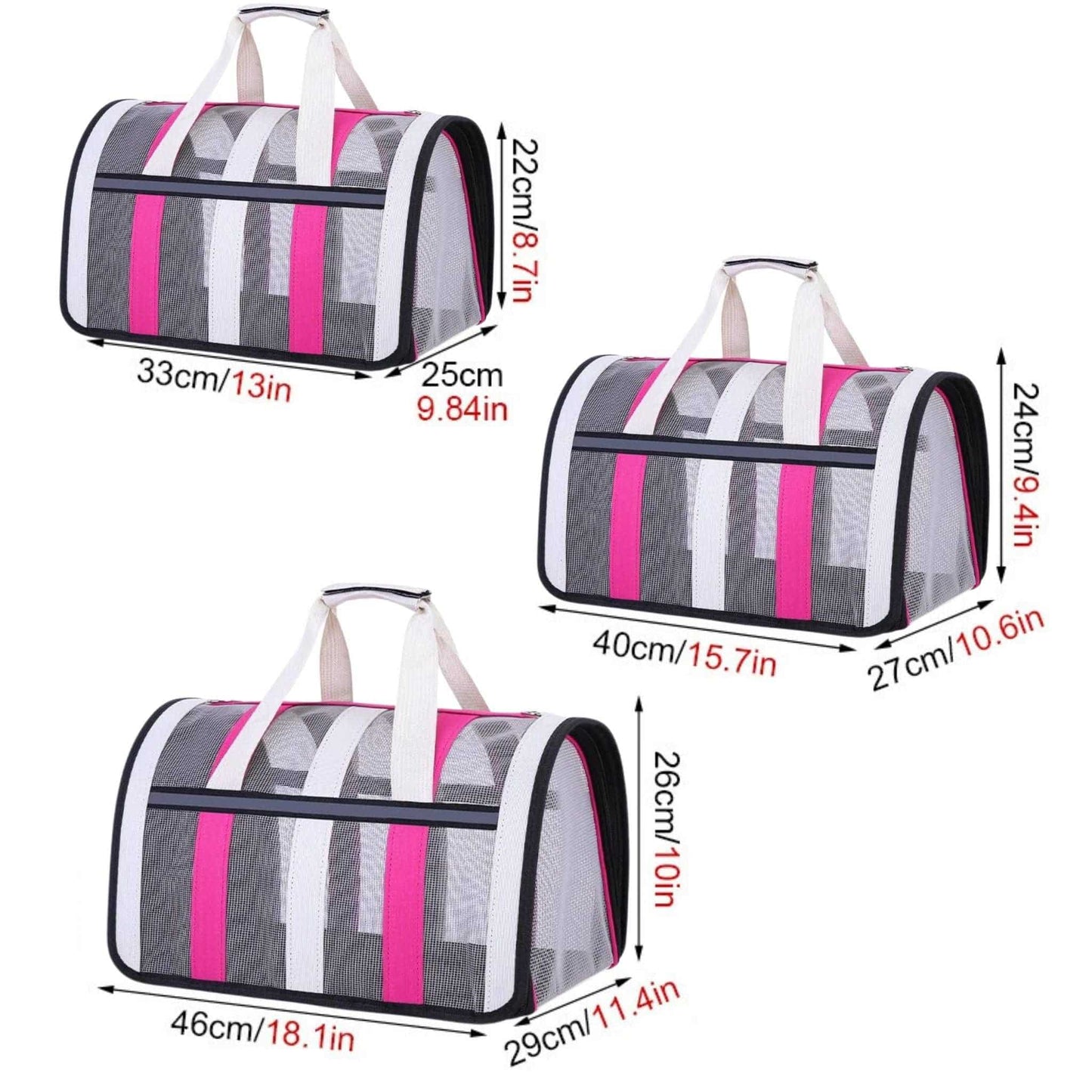 Rose Red Pet Carrying Bag Large Capacity Portable Breathable Shoulder Bag For Outdoor Use Suitable For All Seasons