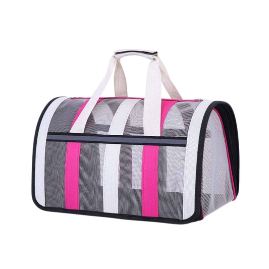 Rose Red Pet Carrying Bag Large Capacity Portable Breathable Shoulder Bag For Outdoor Use Suitable For All Seasons