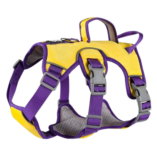 Yellow Reflective Adjustable Dog Harness No Pull Design