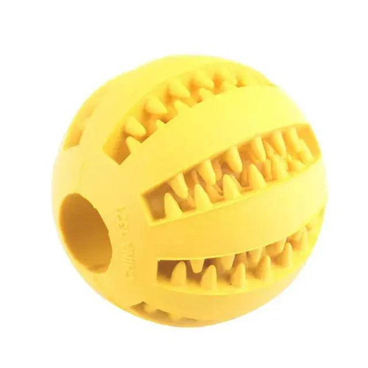 Yellow Interactive Dog Ball Toys Dispenser Teaser Rubber Chew Toys for Small Big Pet Dogs Cats Tooth Mouth Cleaning Accessories Product
