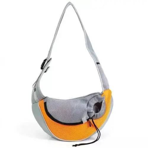 Yellow Light Grey Pet Puppy Carrier Outdoor Travel Dog Shoulder Bag Mesh Oxford Single Comfort Sling Handbag Tote Pouch