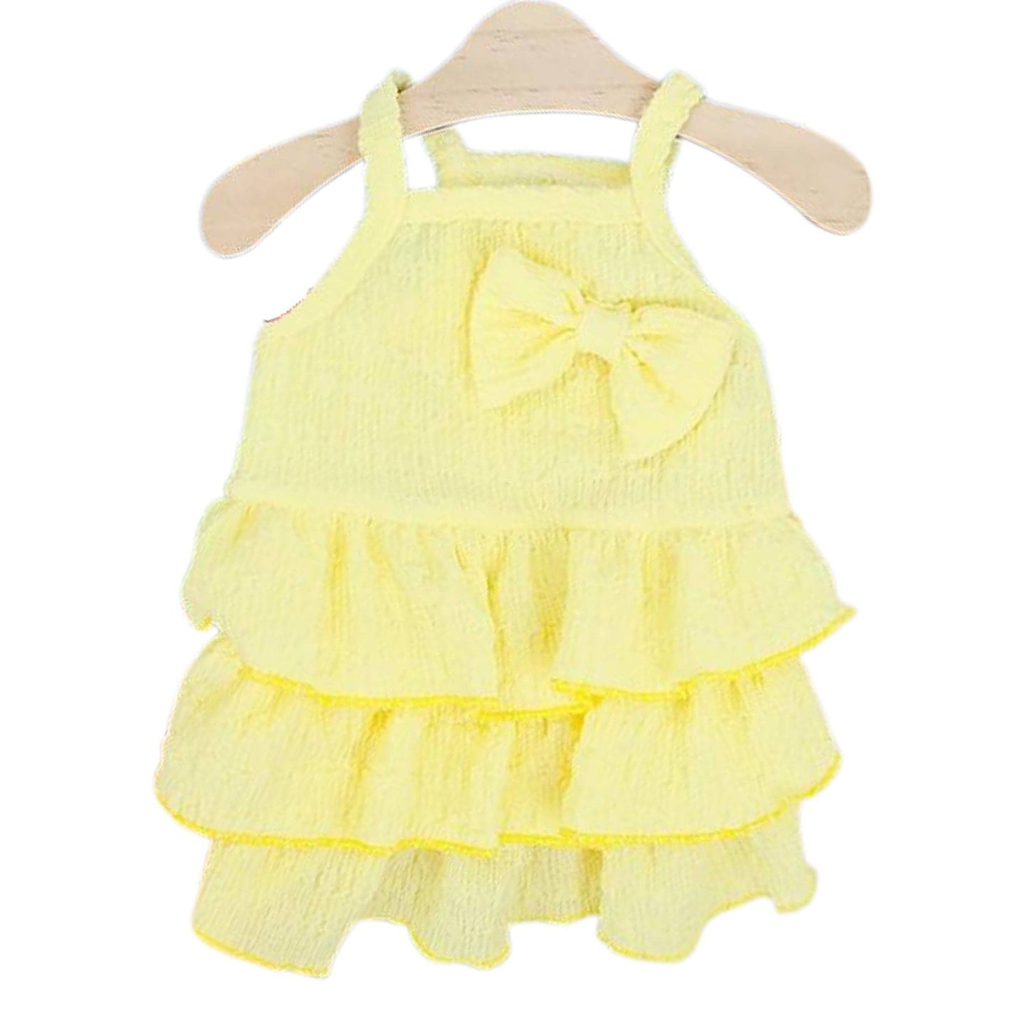 Yellow Pet Clothes Summer Thin Style Dog Dress Skirt Small Clothing Puppy Dress Doggy Costume