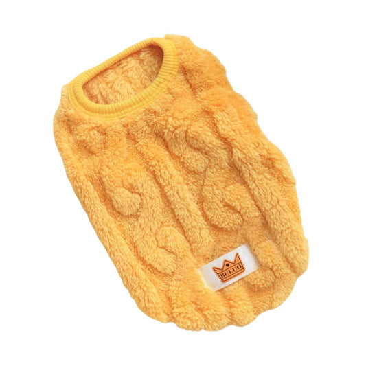 Yellow Soft Cozy Autumn Winter Warm Fleece Dog Cat Sweaters